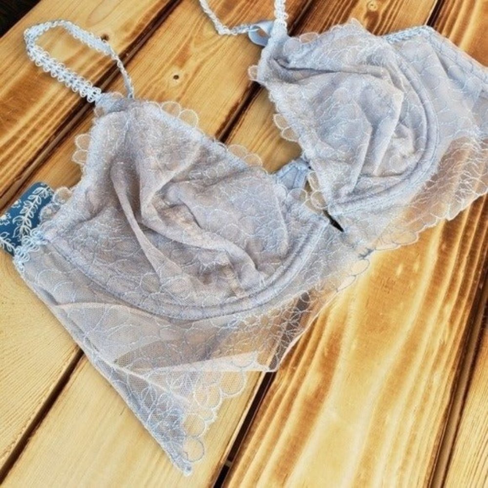 Free People Lucia Lace Bra in light Blue